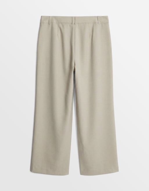 ASOS DESIGN Curve – Elegante Hose in Camel mit maskulinem Schnitt und niedrigem Bund, 6 von 8