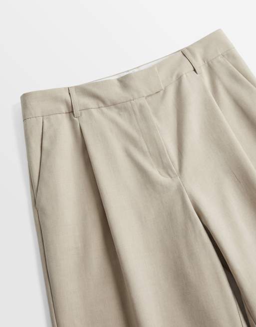 ASOS DESIGN Curve – Elegante Hose in Camel mit maskulinem Schnitt und niedrigem Bund, 7 von 8
