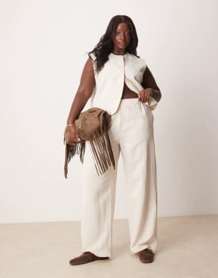 ASOS DESIGN Curve - Elegante Hose in Steinbeige mit geradem Bein-Neutral