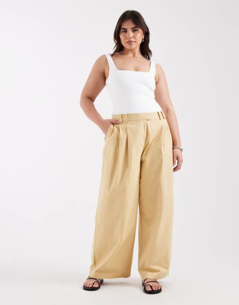 ASOS DESIGN Curve – Elegante Relaxed-Fit-Hose in Senfgelb - view 1