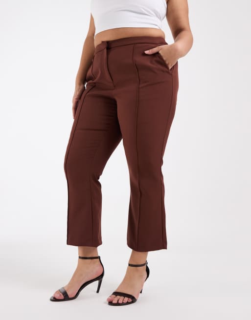 ASOS DESIGN Curve – Elegante Schlaghose in Braun, 2 von 5
