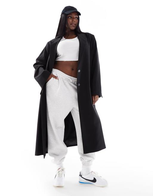 ASOS DESIGN Curve - Elegante single-breasted jas in zwart