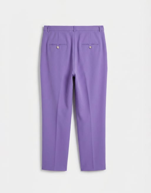 ASOS DESIGN Curve - Elegante toelopende baggy broek in paars, 6 van 8