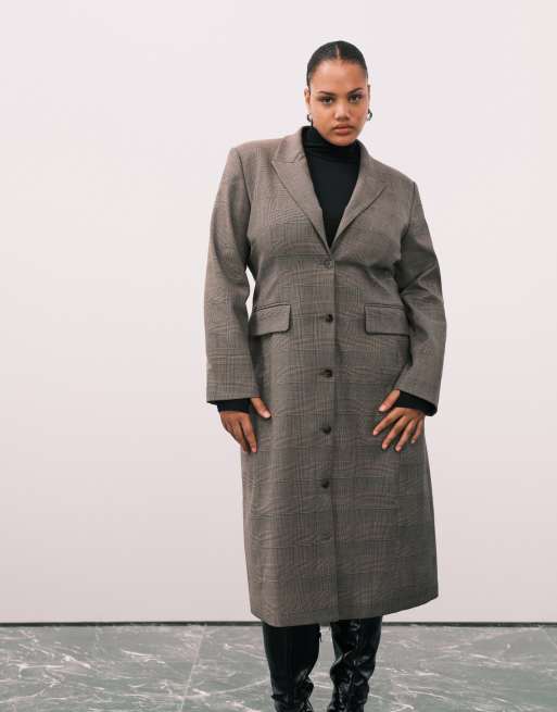 ASOS DESIGN Curve – Eleganter Longline-Blazer mit Karomuster, Kombiteil, 4 von 4