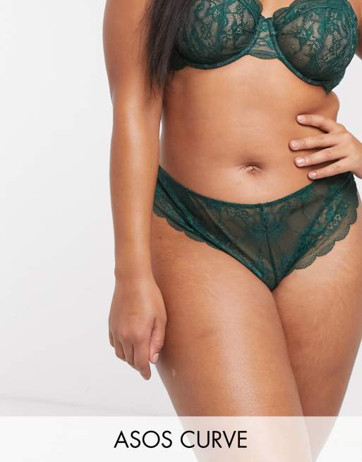 ASOS DESIGN Curve – Ella – Bygelbehå och trosor i spets, 3 av 3