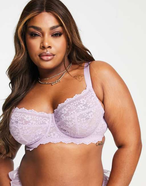 ASOS DESIGN Curve Arabella soft triangle lace bra