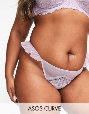 Perizoma In Pizzo Cigliato Delicato E Poliammide Riciclata. - Nero - Foto 5