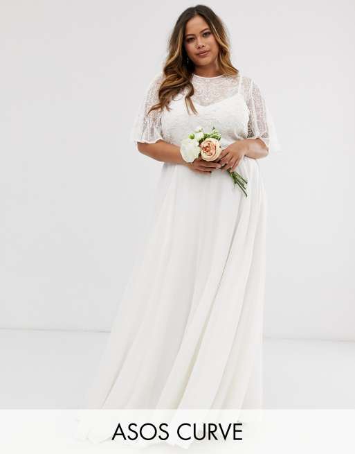 ASOS DESIGN Curve embellished bodice wedding dress