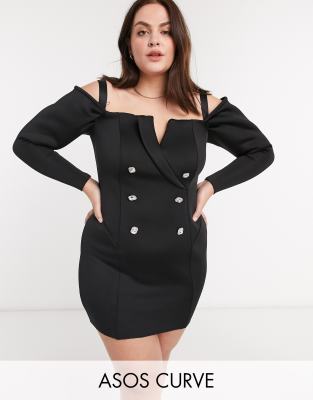 asos black tuxedo dress