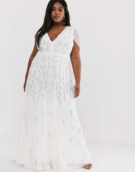 Asos cape store wedding dress