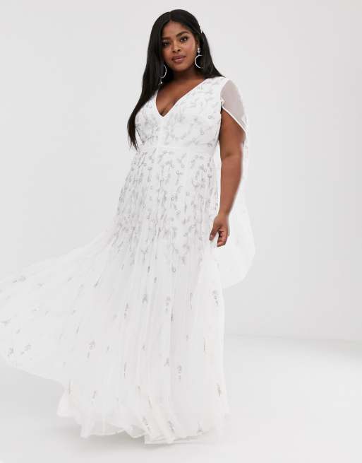 Asos cape sale wedding dress