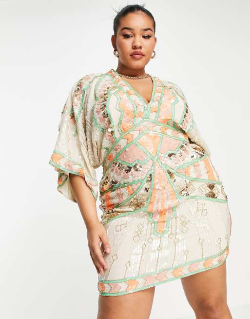 Asos curve embellished dress best sale