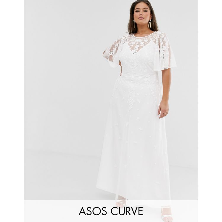 asos flutter sleeve wedding dress