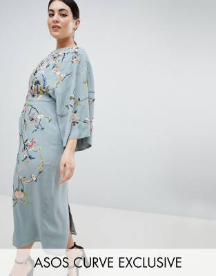 asos kimono midi dress