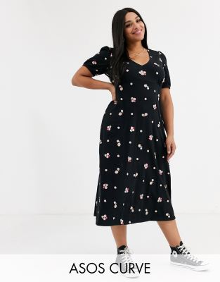 asos curve black dresses