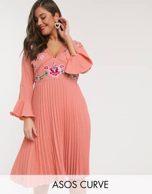 asos curve pink dress