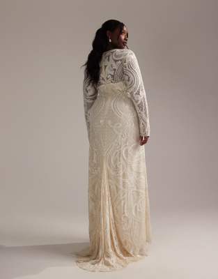 asos edition embroidered bodice maxi wedding dress ASOS DESIGN floral applique bodice hybrid maxi wedding dress