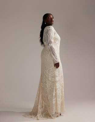 asos edition embroidered bodice maxi wedding dress ASOS | Dresses | Asos Edition Holly Embroideredvneck Wedding Dress