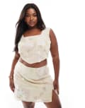 [ASOS Curve] ASOS DESIGN Curve embroidered & sequin top in pink (part of a set) 20 pink