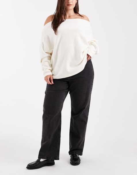 ASOS DESIGN Curve - Enkellange jeans met rechte pijpen, comfort stretch en donkere wassing - view 1