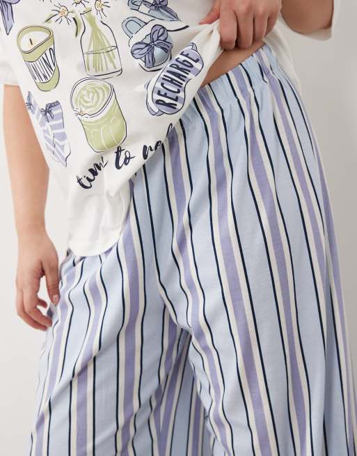 ASOS DESIGN Curve - Ensemble de pyjama avec pantalon ample et t-shirt oversize à inscription « Weekend Self Care », 3 de 5