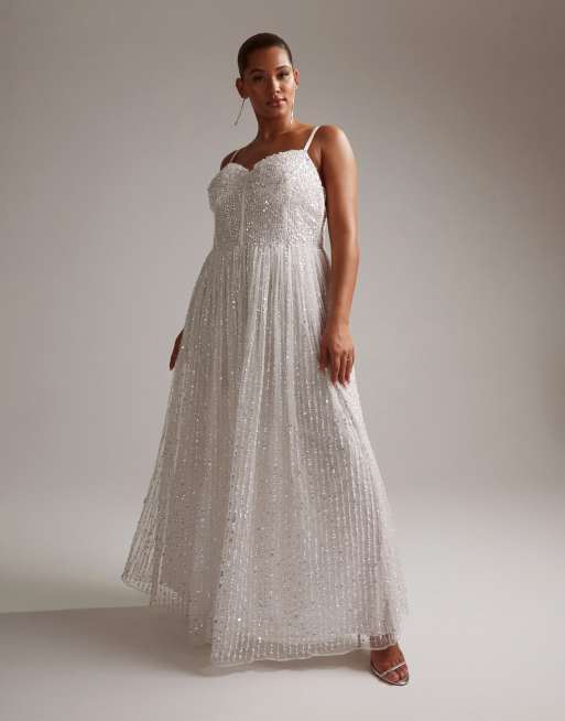 As Is Embellished Plus Size Lace Wedding Dress