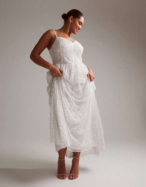 As Is Embellished Plus Size Lace Wedding Dress