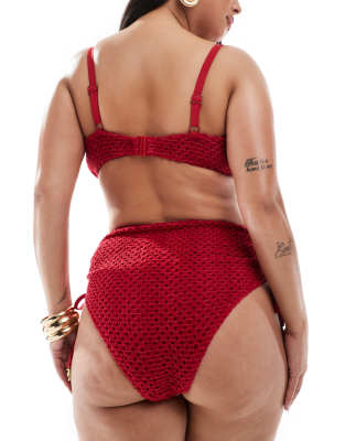 Asos Curve Asos Design Curve Este Charm Crochet High Waist Bikini Bottoms