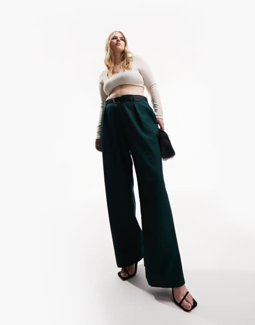 ASOS DESIGN Curve - Everyday - Pantaloni boyfriend extra larghi verde scuro, 5 di 5
