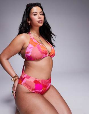 Asos Curve Asos Design Curve Exclusive Arina High Apex Bikini Top
