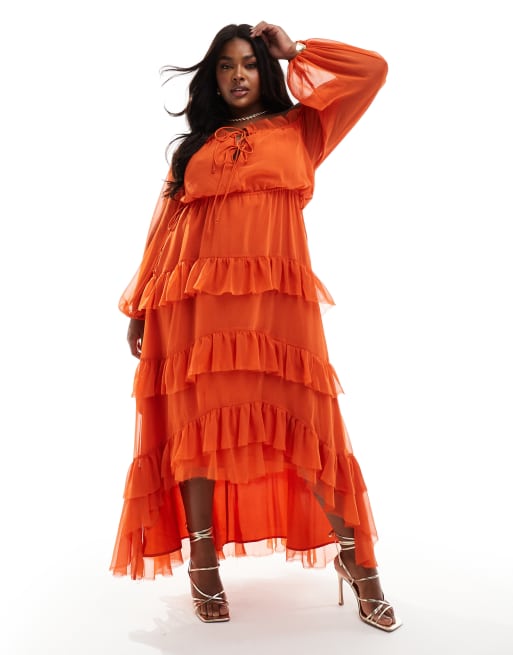 Asos orange dress best sale