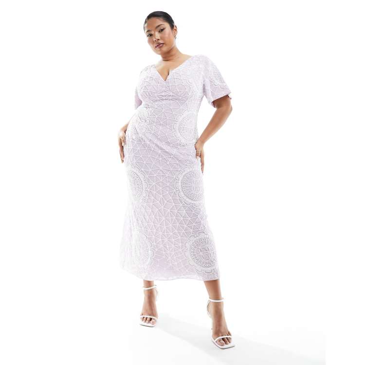 white lace up side dress Princess Polly Women's Aubriella Lace Long Sleeve Minidress - White main image 1