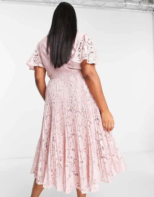 Asos pink lace clearance dress