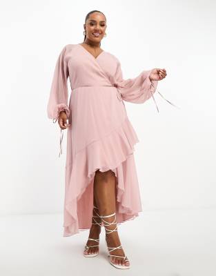 Long sleeve hotsell chiffon midi dress