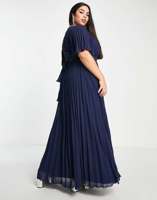 Asos navy blue outlet maxi dress