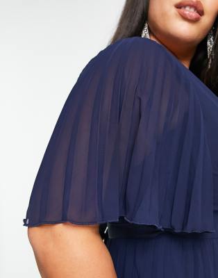 asos design curve kimono pleated maxi dress ASOS CURVE + Curve Kimono Pleated Maxi Dress