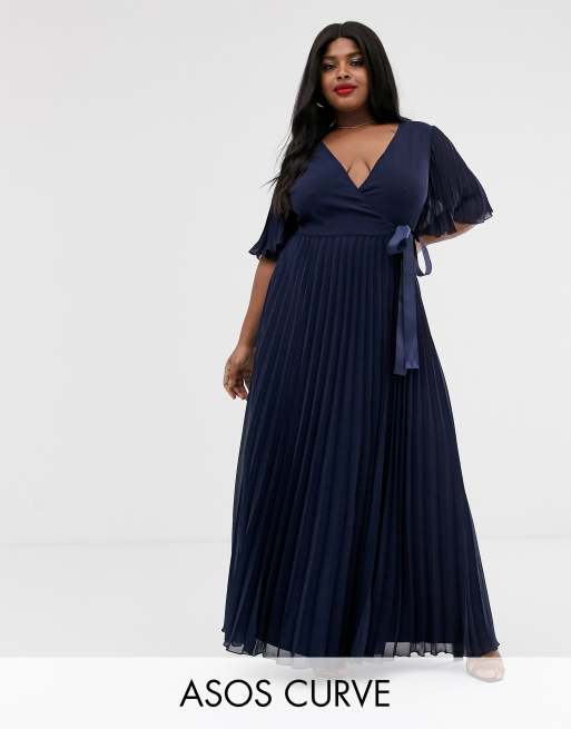 ASOS DESIGN Curve exclusive maxi dress with kimono sleeve and tie waist ...