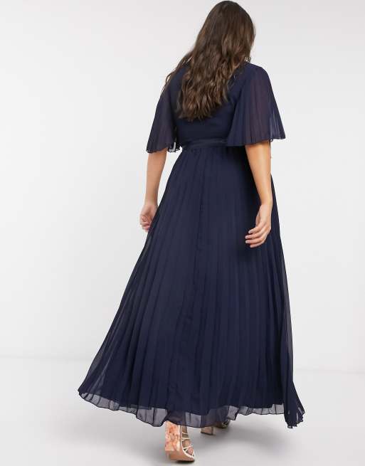 Asos design curve hotsell kimono pleated maxi dress