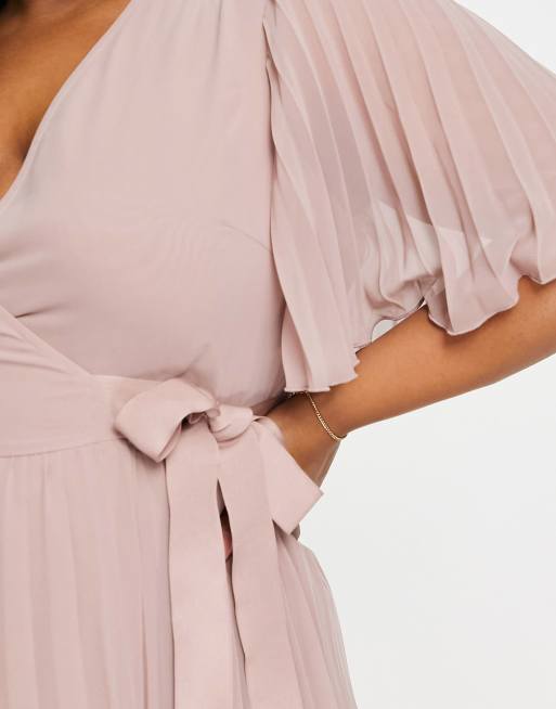 Asos design maternity kimono pleated midi dress best sale