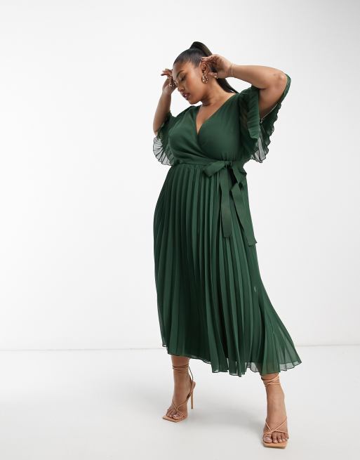 Asos pleated clearance midi dress