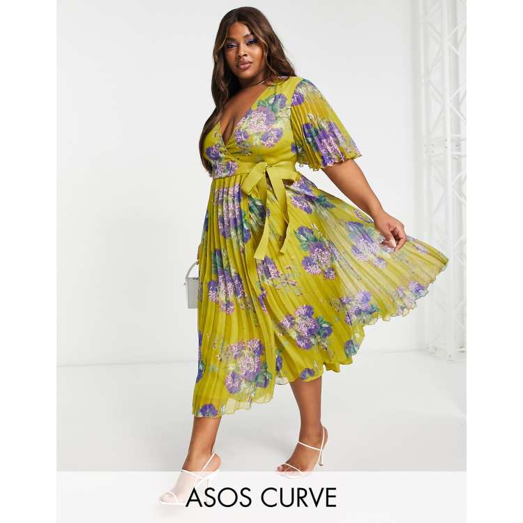 Asos curve yellow outlet dress