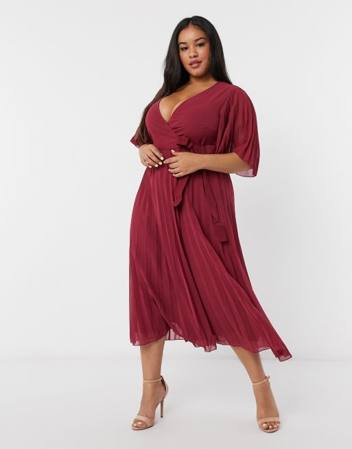 Asos red kimono dress best sale