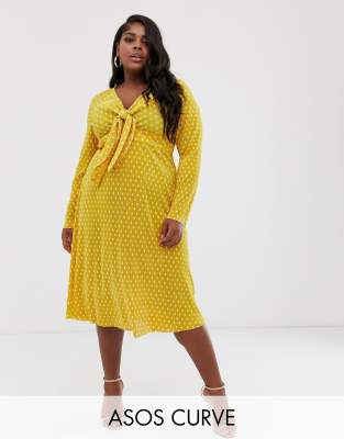 asos curve yellow dress
