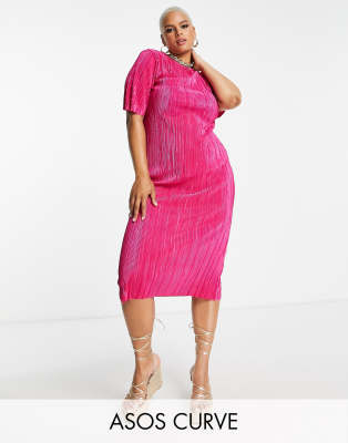 knee length dresses for ladies CurveWow Wrap Midi Dress Bright Pink Leopard – Curvewow