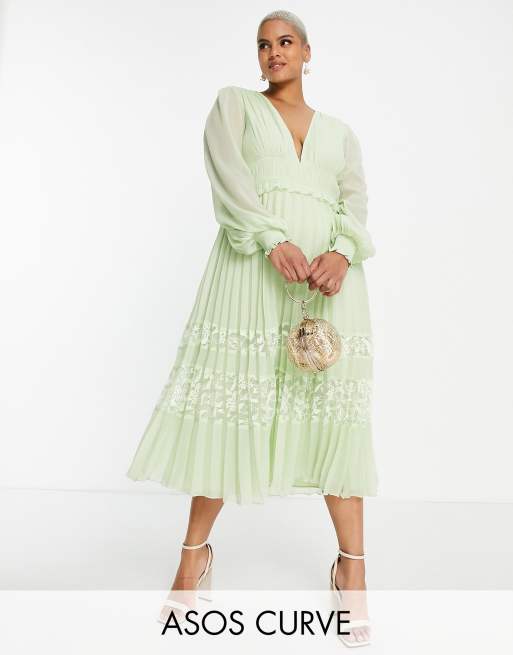 Asos midi hotsell pleated dress