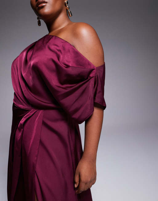 asos design fallen shoulder prom dress with tie detail Emilia Cap Toe Oxford Black 8 main image 0