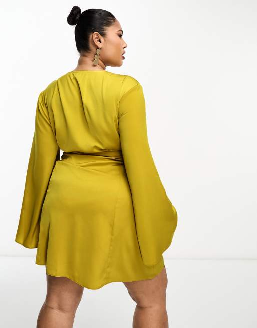 Asos curve yellow dress best sale