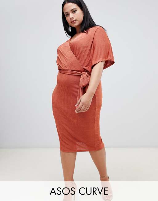 ASOS Slinky Wrap Midi Dress