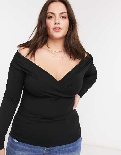 Black bardot hot sale top size 22