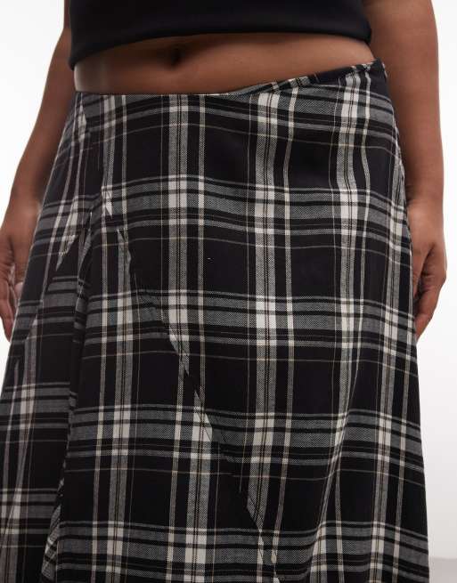 ASOS DESIGN Curve - falda midi a cuadros multicolor, 2 de 5